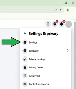 A picture showing you where to click in order to follow the instructions on the left.