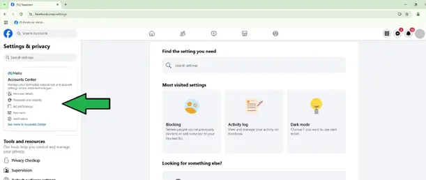 A picture showing you where to click in order to follow the instructions on the left.